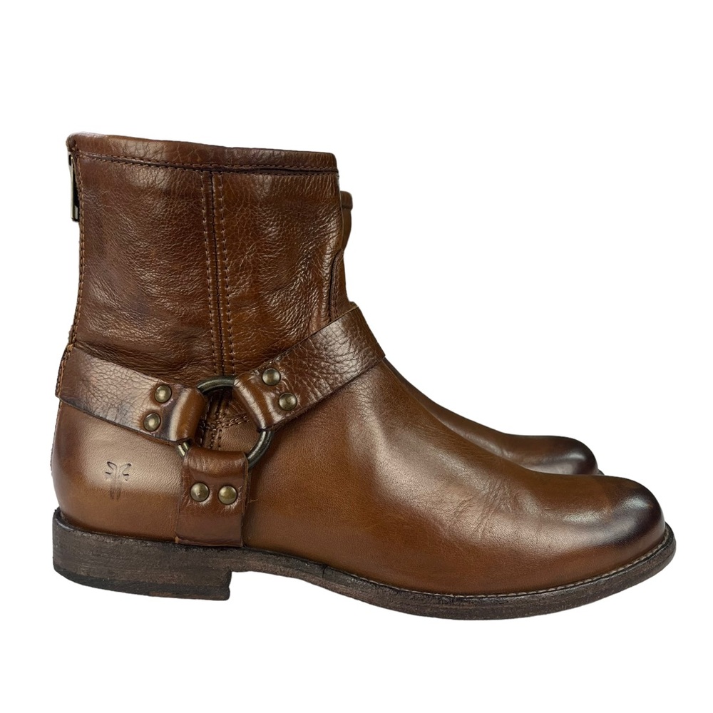Frye Phillip Harness Leather Short Boots Womens Size 9